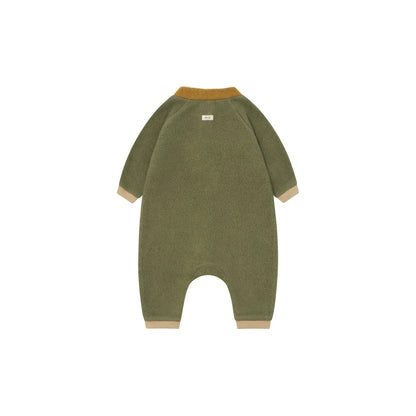 Organic Zoo High Neck Onesie Pine Fleece Detail