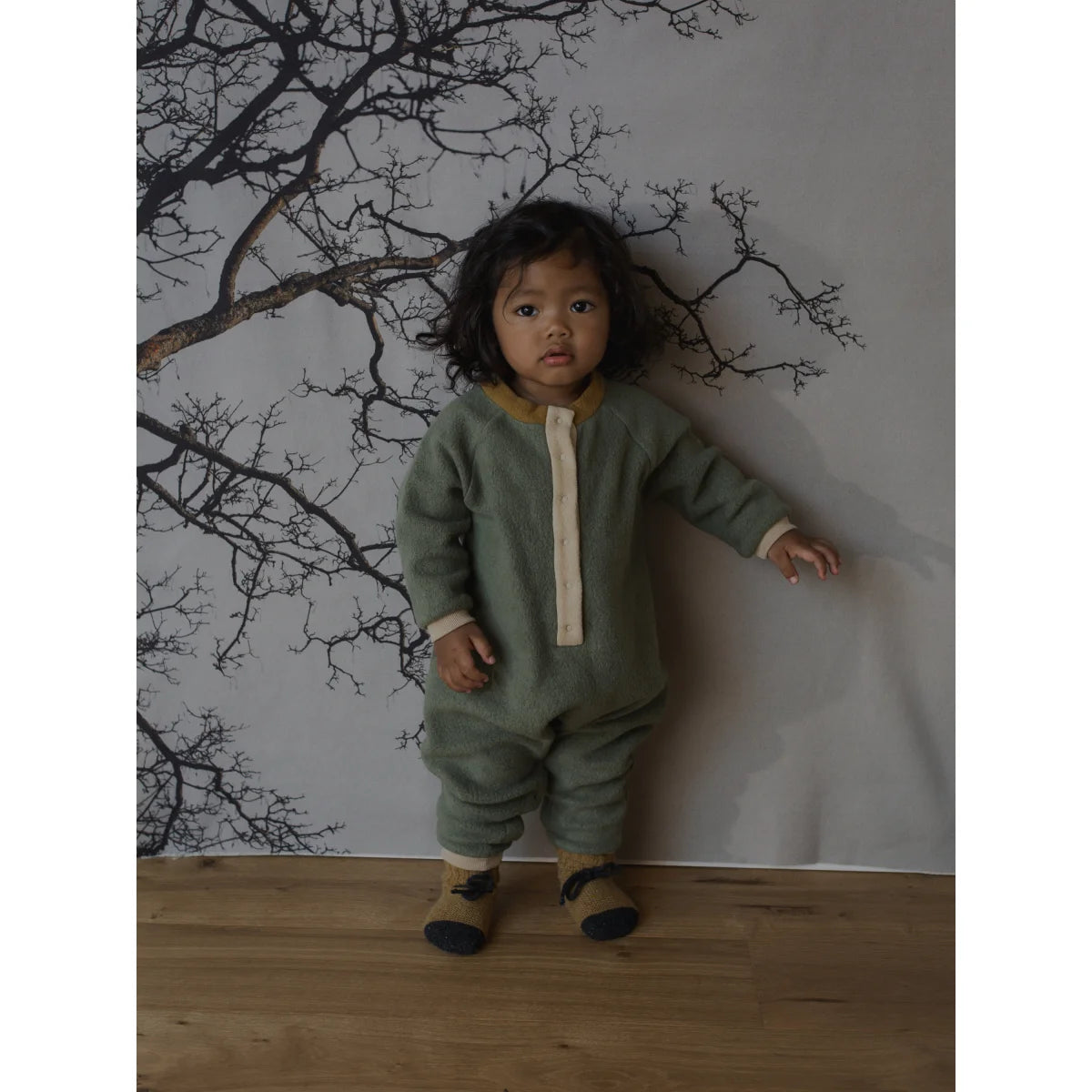 High Neck Onesie | Pine Fleece