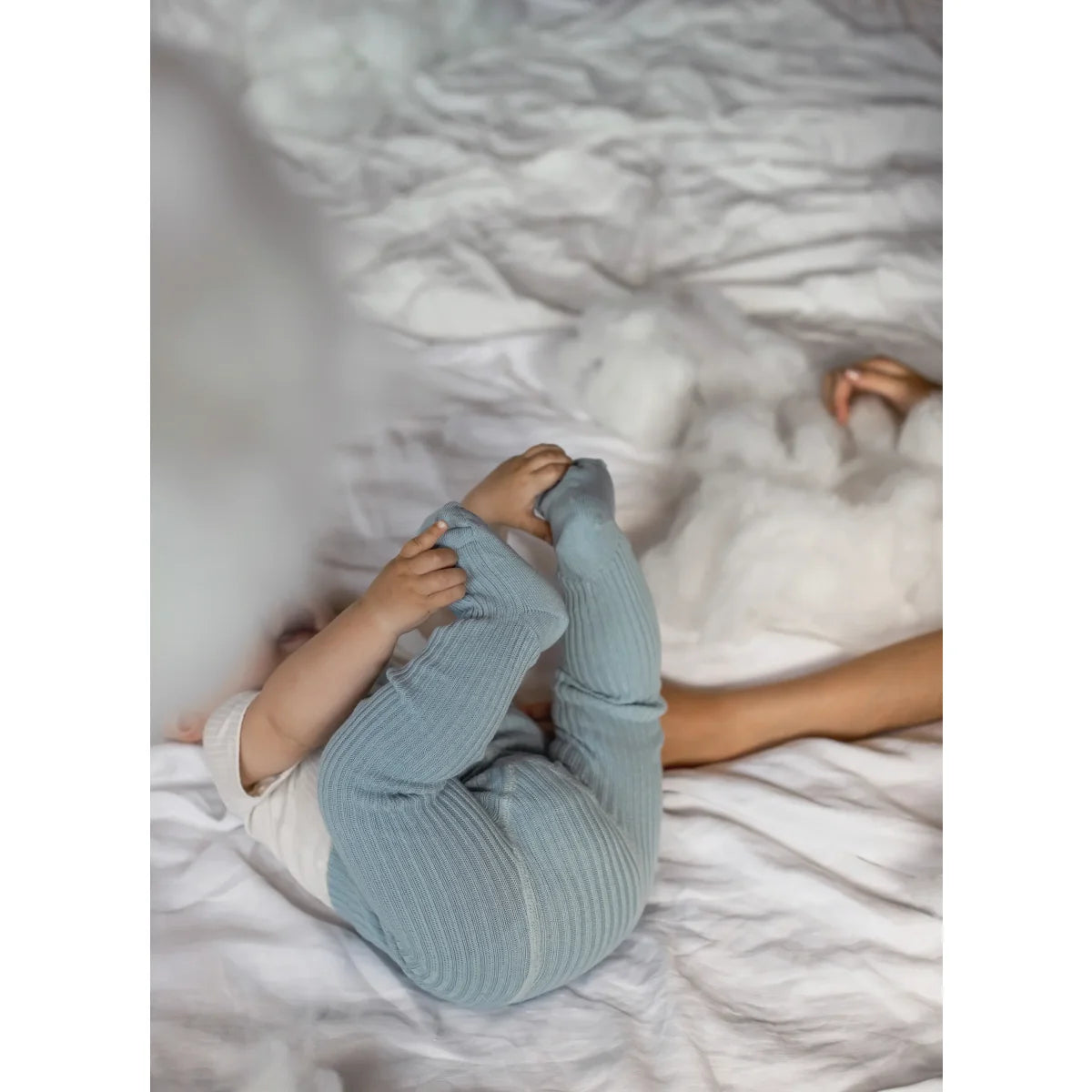 Collants Hippy avec pieds et bretelles | Misty Blue