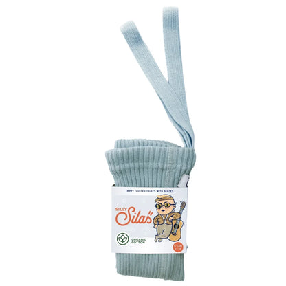 Collants Hippy avec pieds et bretelles | Misty Blue