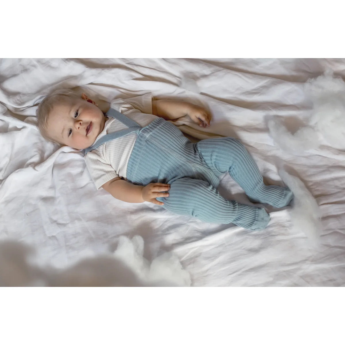 Collants Hippy avec pieds et bretelles | Misty Blue