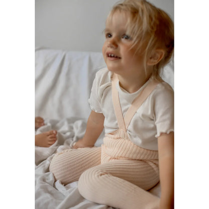 Collants Hippy avec pieds et bretelles | Silky Peach