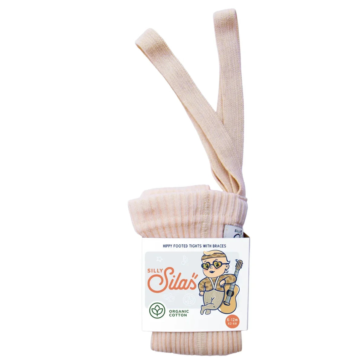 Collants Hippy avec pieds et bretelles | Silky Peach