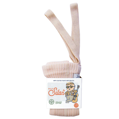 Collants Hippy avec pieds et bretelles | Silky Peach