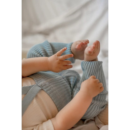 Hippy Footless Tights with Braces | Misty Blue