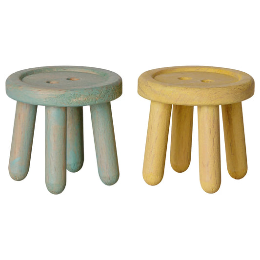 Maileg Hocker-Set Maus Mint + Light Yellow