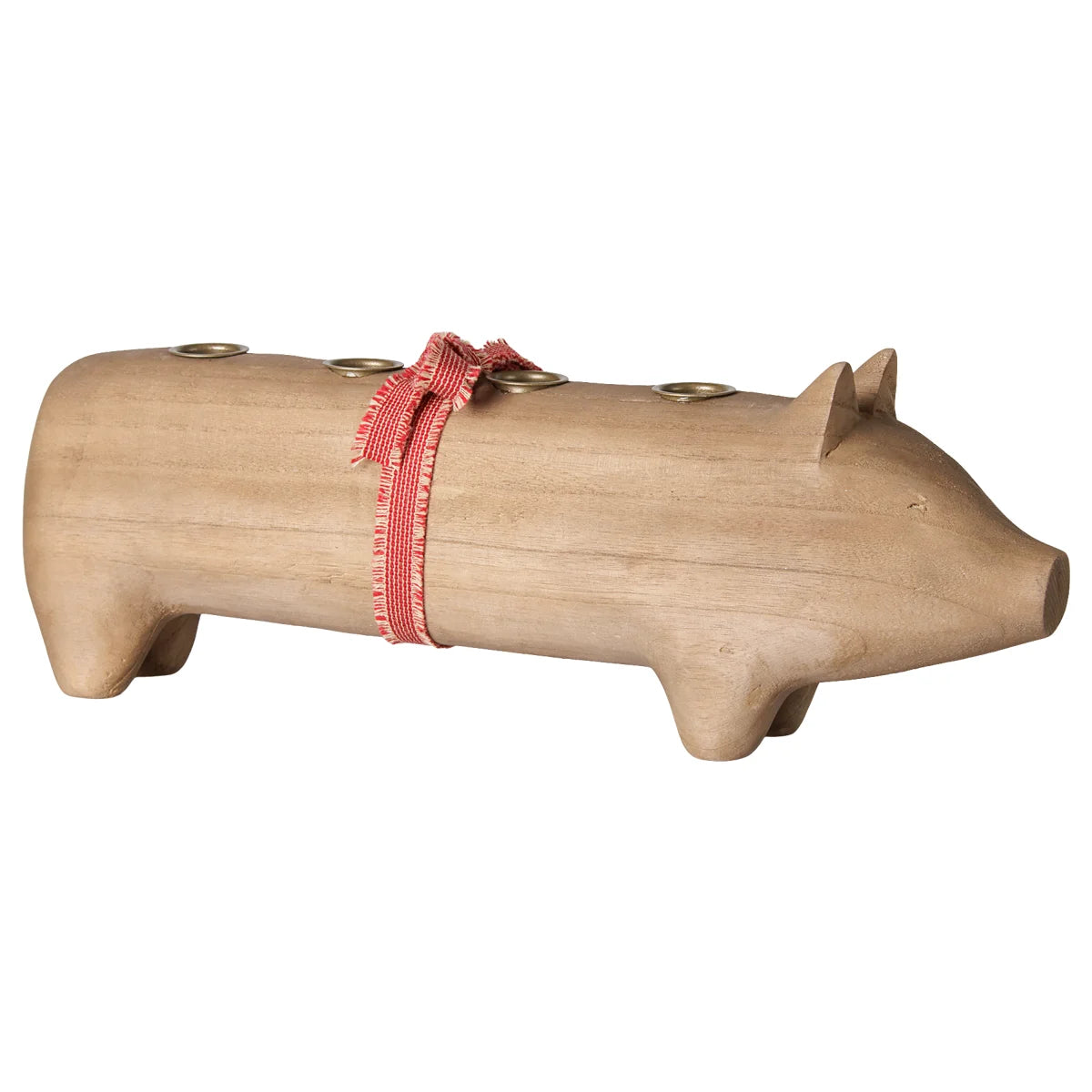 Maileg Holz-Kerzenhalter Schwein Advent Gross Natur
