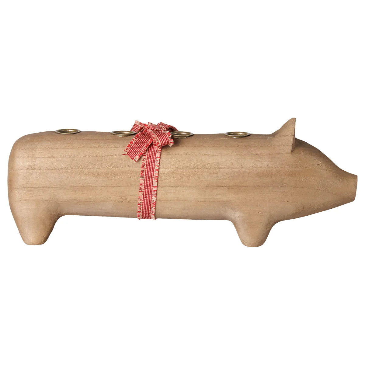 Maileg Holz-Kerzenhalter Schwein Advent Gross Natur