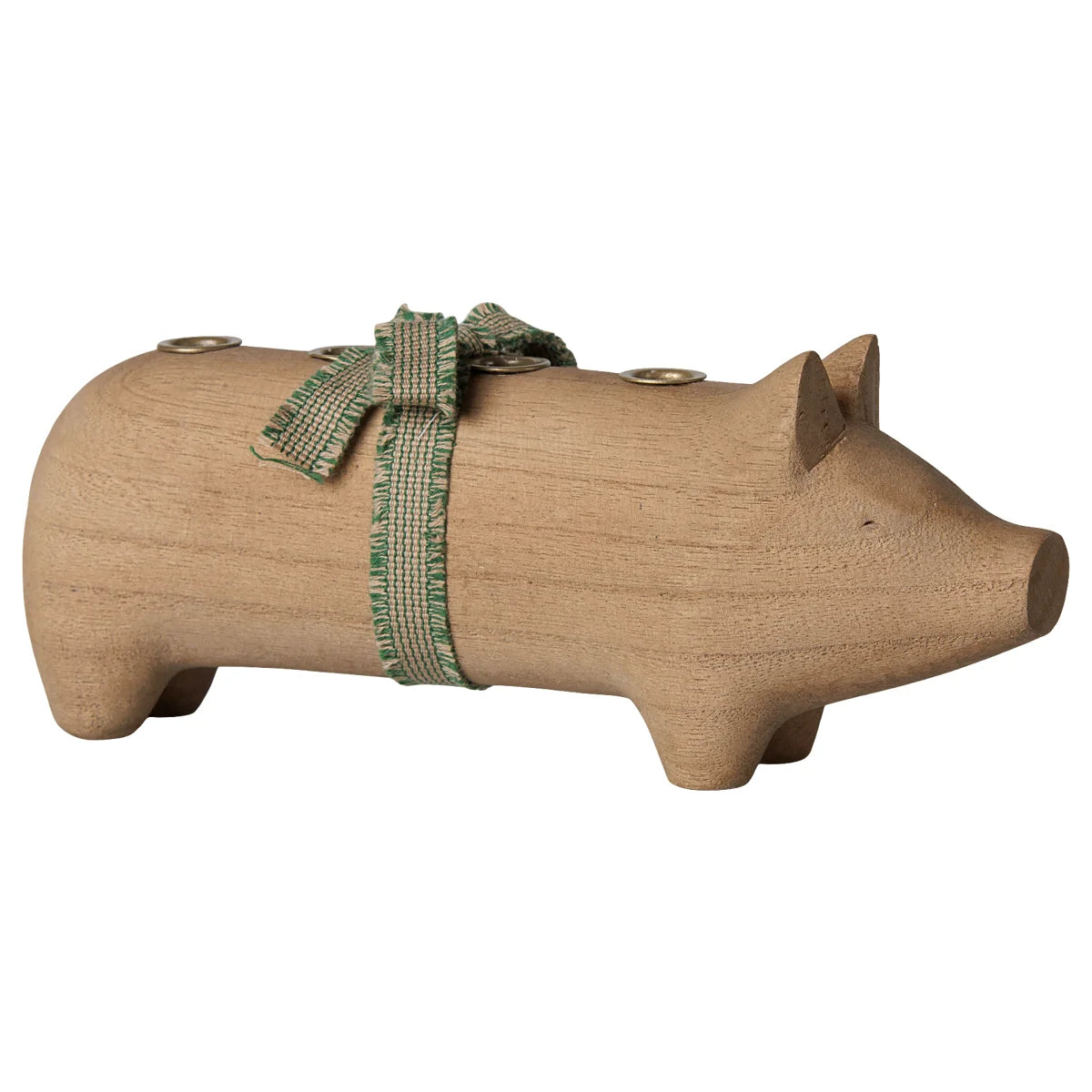 Maileg Holz-Kerzenhalter Schwein Advent Medium Natur