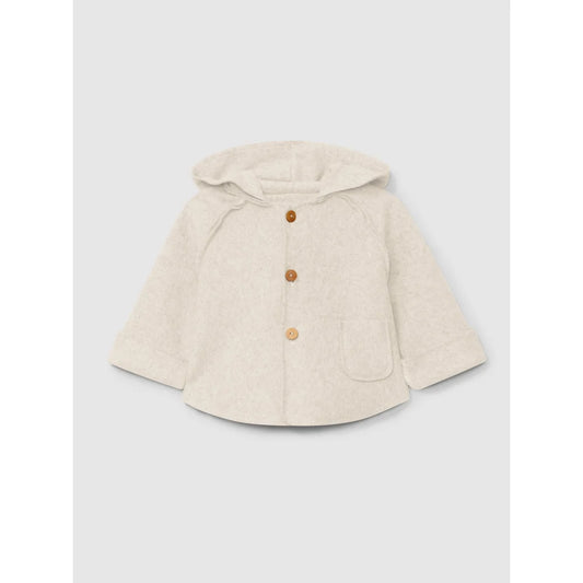 Creamfarbener Kinderkapuzenjacke aus Fleece im Produkt Hooded Jacket in Fleece Sand