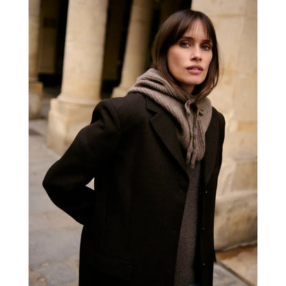 LOVEM HOODED HAT Kapuzenmütze aus Kaschmir in Taupe – Ansicht 4