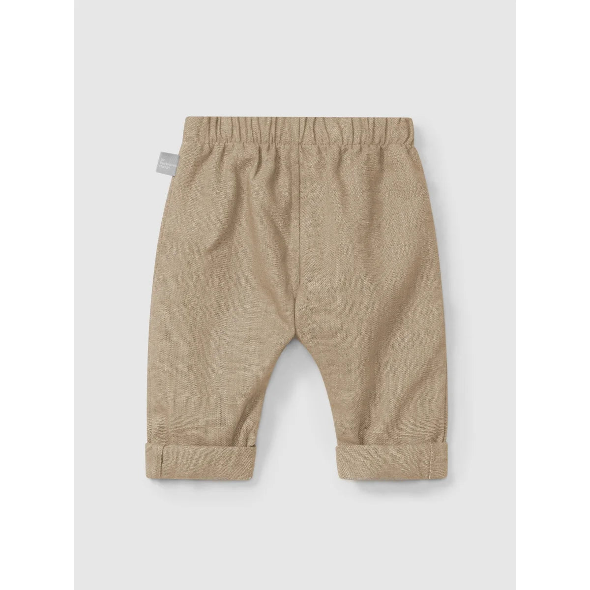 Beige Baby-Hose mit elastischem Bund und umgeschlagenen Säumen in Kaffeefarben