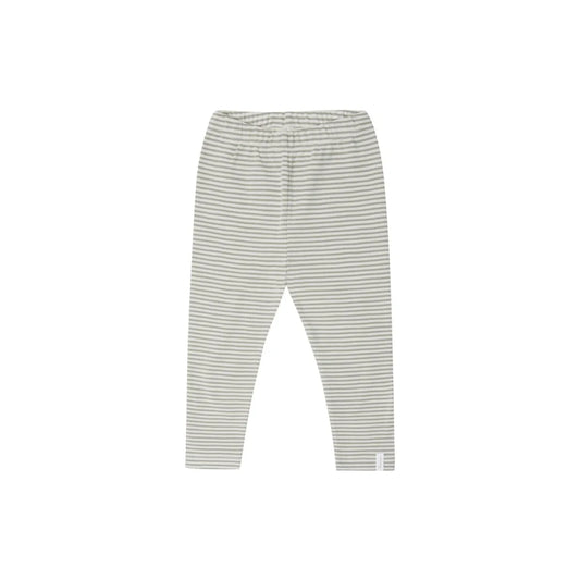 Jersey-Leggings aus Bio-Baumwolle in Grün, weich grau-weiß gestreift