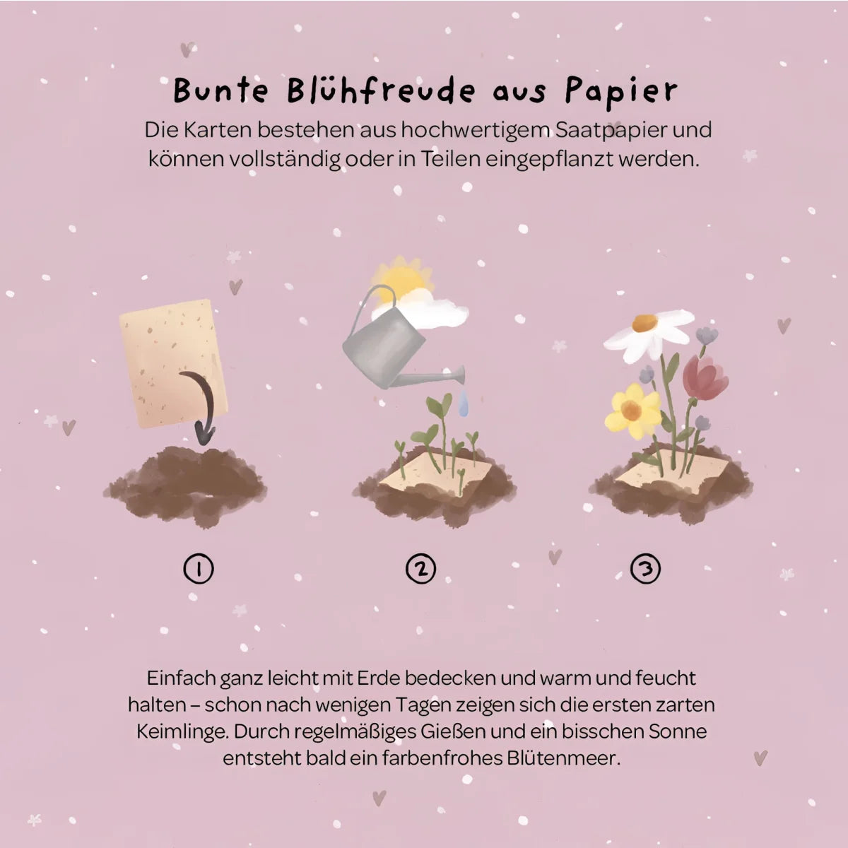 Delikate illustrated samenpapier karte karte blumenstrauss zum selberpflanzen für ökologische baby- & kinderprodukte