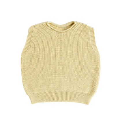 Helles gelbes ärmelloses Strickweste für Kinder Harvey vest