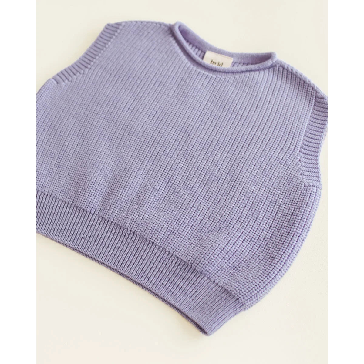 Kids Vest Harvey in Lilac mit geripptem Kragen