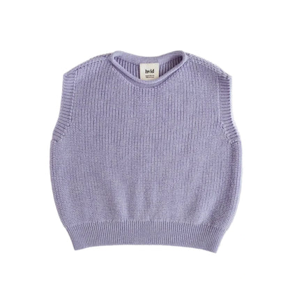 Lila gestrickte Kinderweste Kids Vest Harvey von Hvid