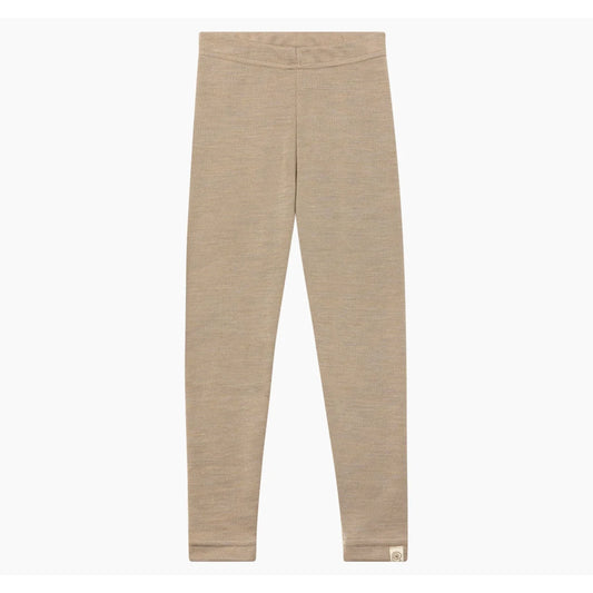 Engel Kinder-Leggings aus Merinowolle und Seide in Sand