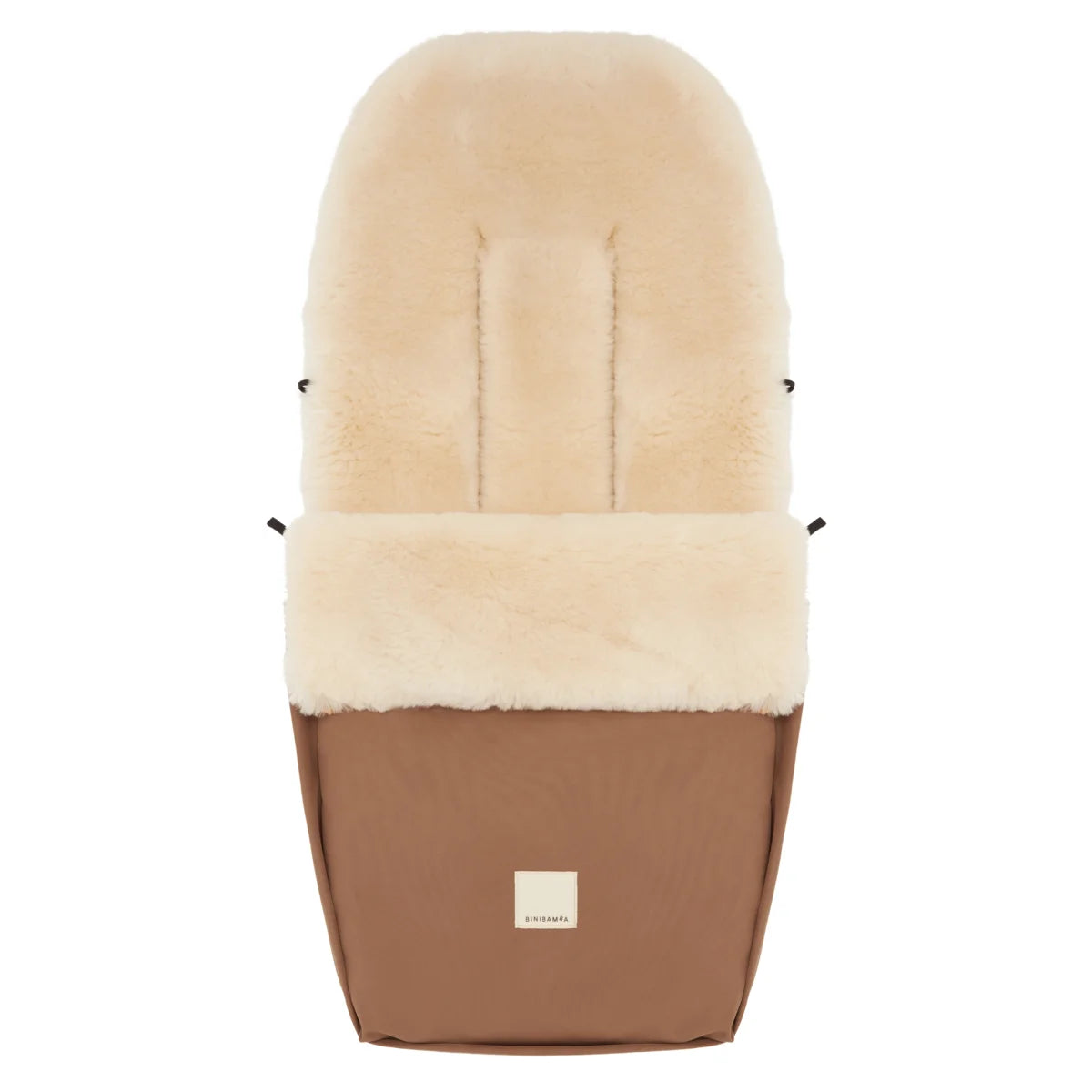 Beige kinderwagen fusssack Puffmuff mit schafsfellfutter, universal fit