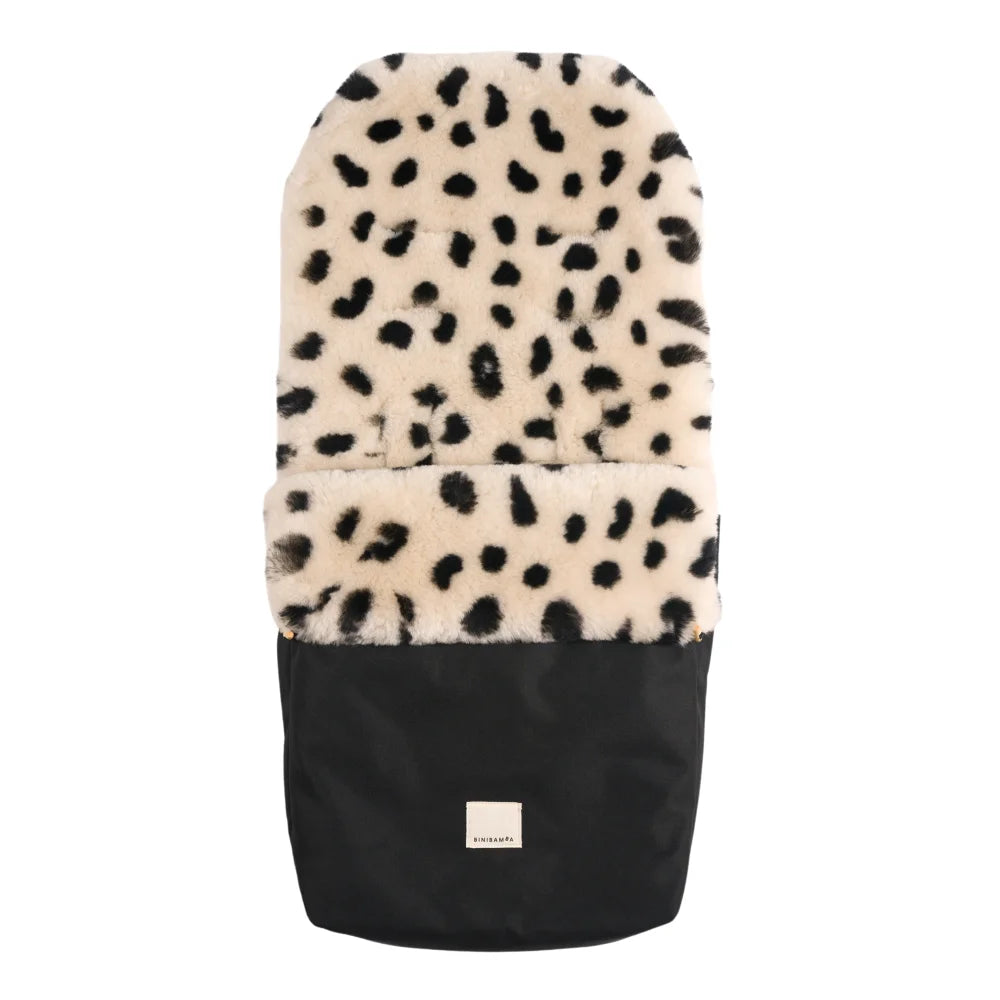 Schwarz-weißer Leopardenmuster Kinderwagen Fusssack Puffmuff mit festem Gurt