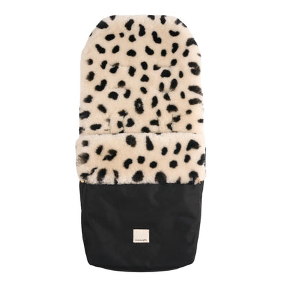 Schwarz-weißer Leopardenmuster Kinderwagen Fusssack Puffmuff mit festem Gurt