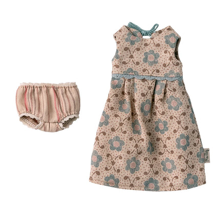 Kleid Grösse 2: zartes beiges Blumenkleid mit Spitze, Größe 2