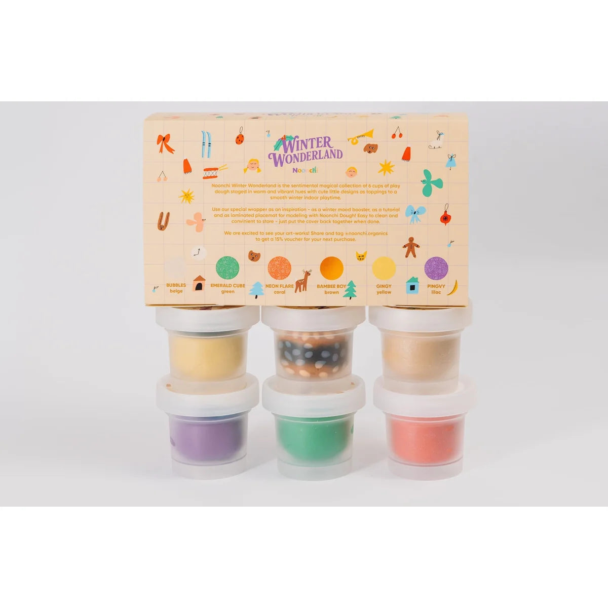 Noonchi Organics Knete Set Winter Wonderland 6 x 100 g – Bild 4