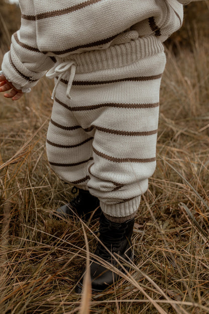 Knit Pants Stripe | Coffee - Pullover