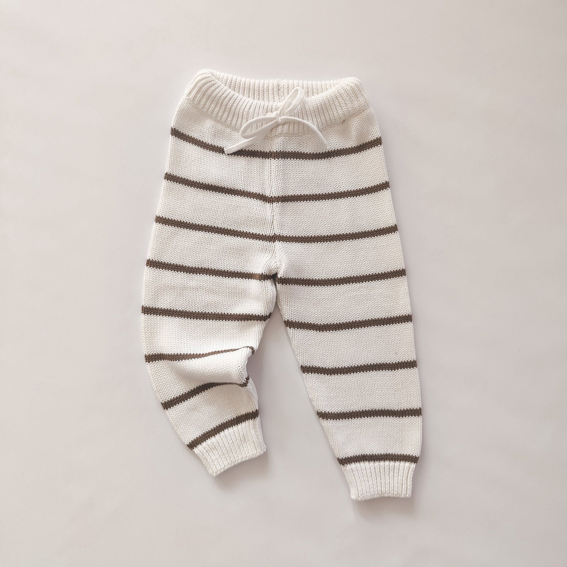 romi. Knit Pants Stripe | Coffee - Pullover