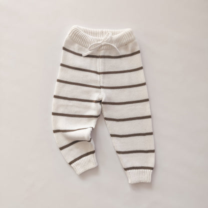 romi. Knit Pants Stripe | Coffee - Pullover