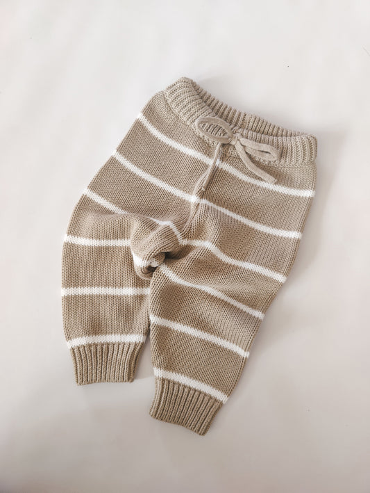 romi. Knit Pants Stripe | Sand - Pullover