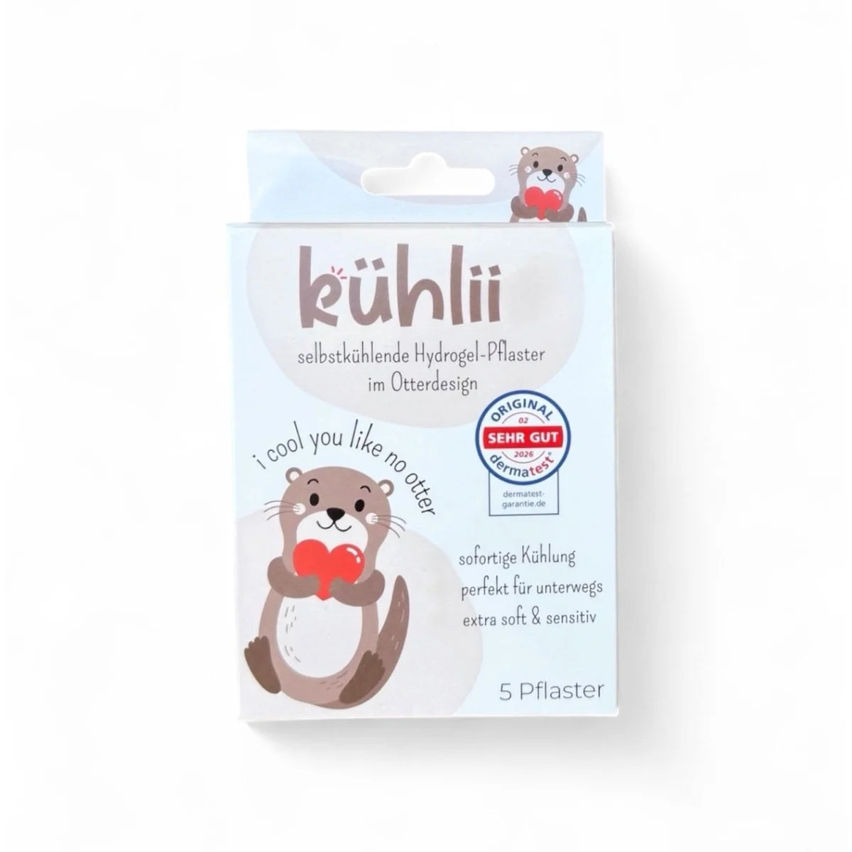 KühlII selbstkühlende hydrogelpflaster mit niedlichem otter-design in blisterpackung mit fünf stück