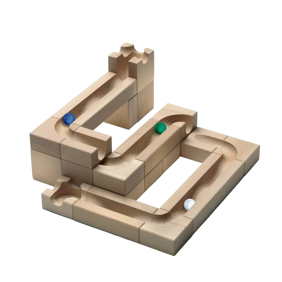 Helle Cuboro Wave Set Kugelbahn mit Schloss und bunten Kugeln