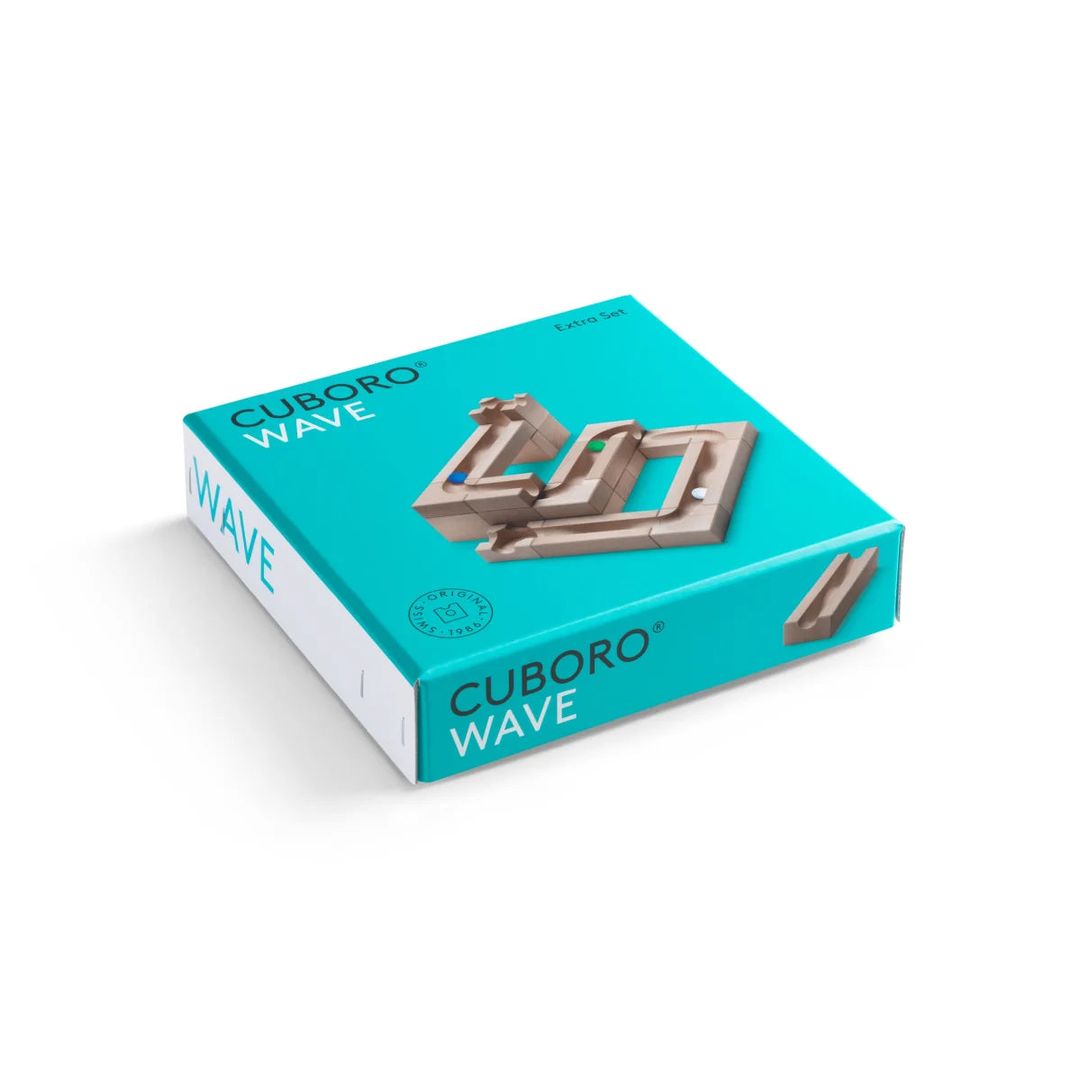 Cuboro Wave Set: Teal-weiße Box mit 22 Elementen