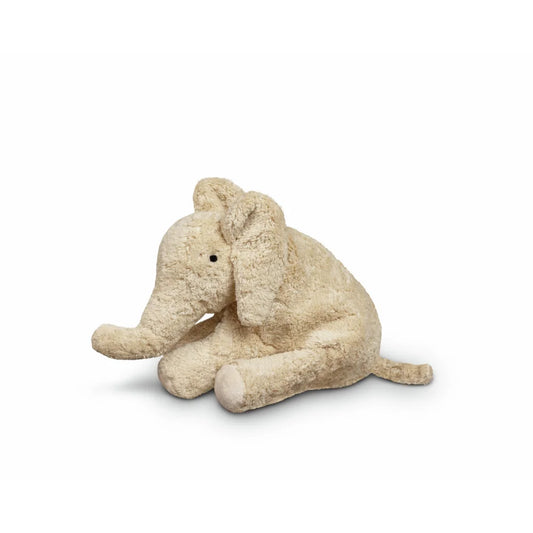 Weiches cremefarbenes Kuscheltier Elefant klein aus Leinen