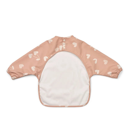 Weiches rosa Baby-Lätzchen Cape Merle Sweethearts Pale Tuscany mit Herz-Kirsch-Motiv