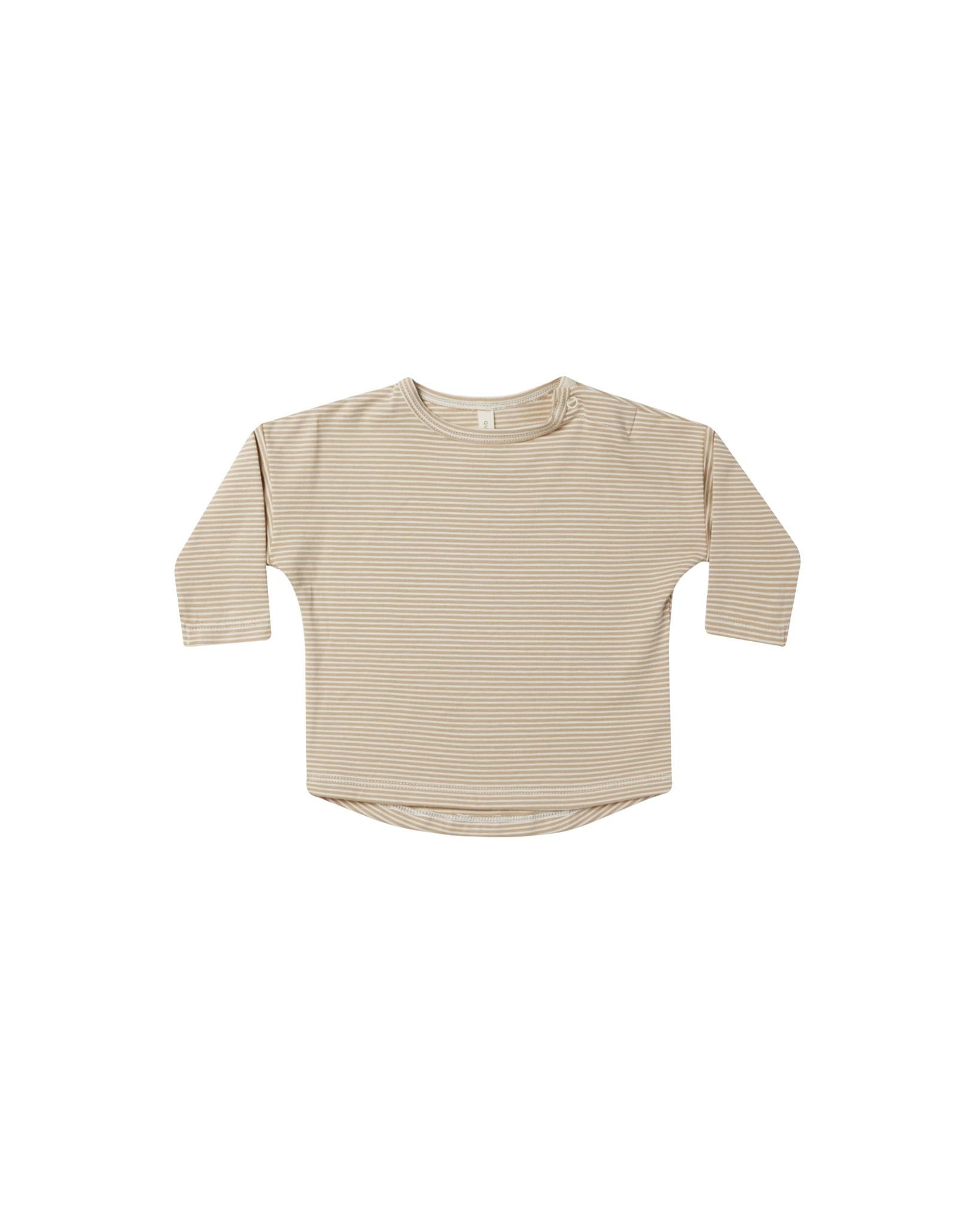 Langarm - Shirt | Latte Micro Stripe - Pullover