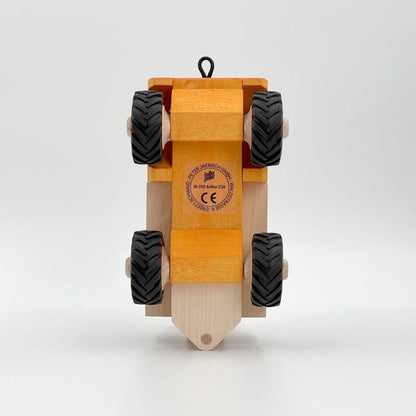 Holzwagen ARTHUR mit schwarzen Reifen, kindgerechtes Spielzeugfahrzeug