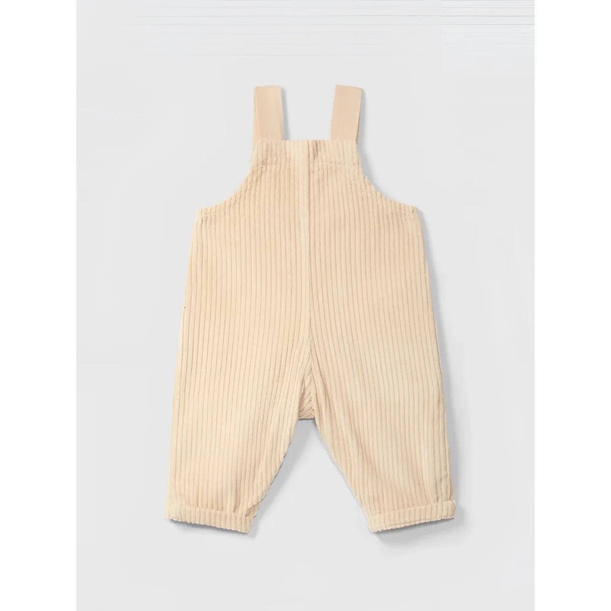 Snug Latzhose Samt mit Herztasche in Beige – Ansicht 2