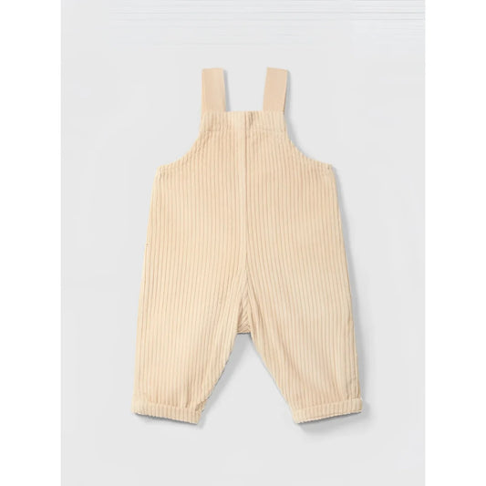Snug Latzhose Samt mit Herztasche in Beige – Ansicht 2