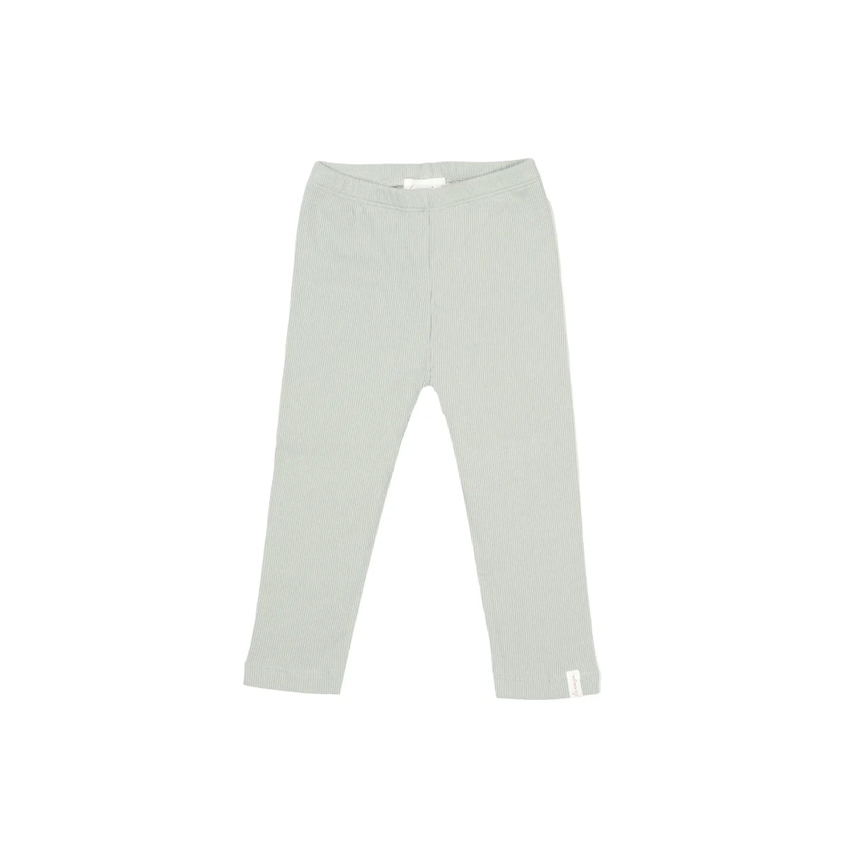 Helle graue Rippenleggings mit Streifen, nachhaltige Babykleidung Schweiz