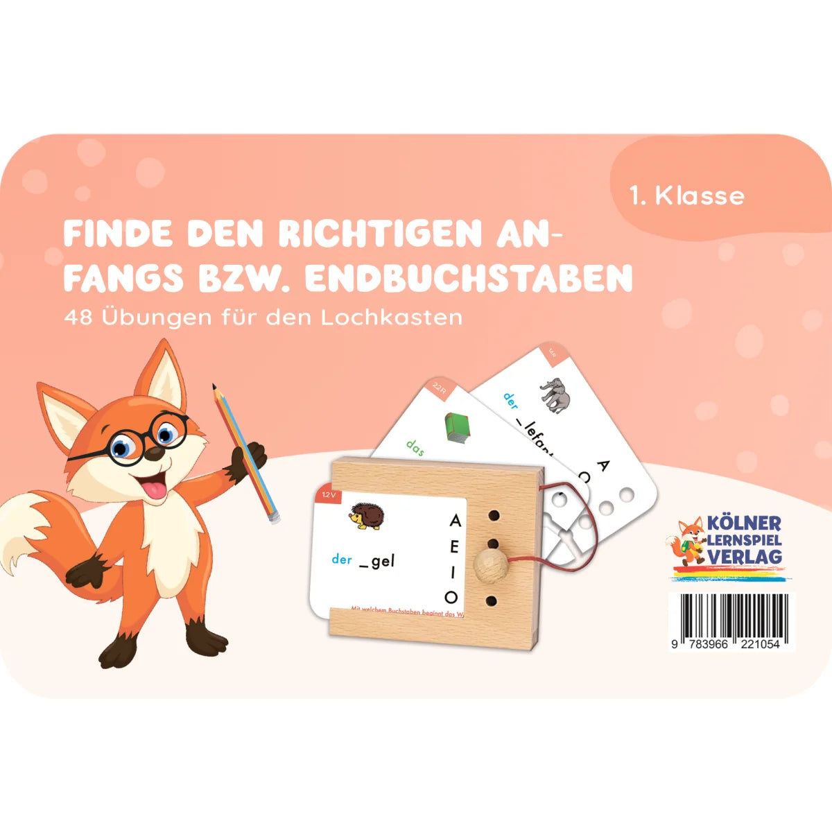 Lochkasten Kartensatz Anfangs- + Endbuchstaben vom Kölner Lernspielverlag