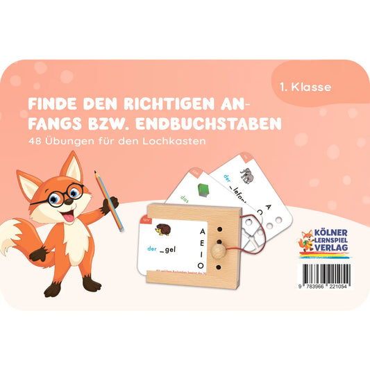 Lochkasten Kartensatz Anfangs- + Endbuchstaben vom Kölner Lernspielverlag