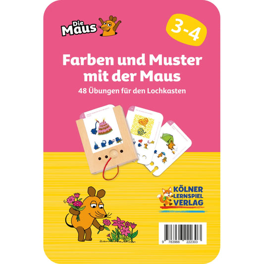 Lochkasten Kartensatz Farben + Muster mit der Maus vom Kölner Lernspielverlag