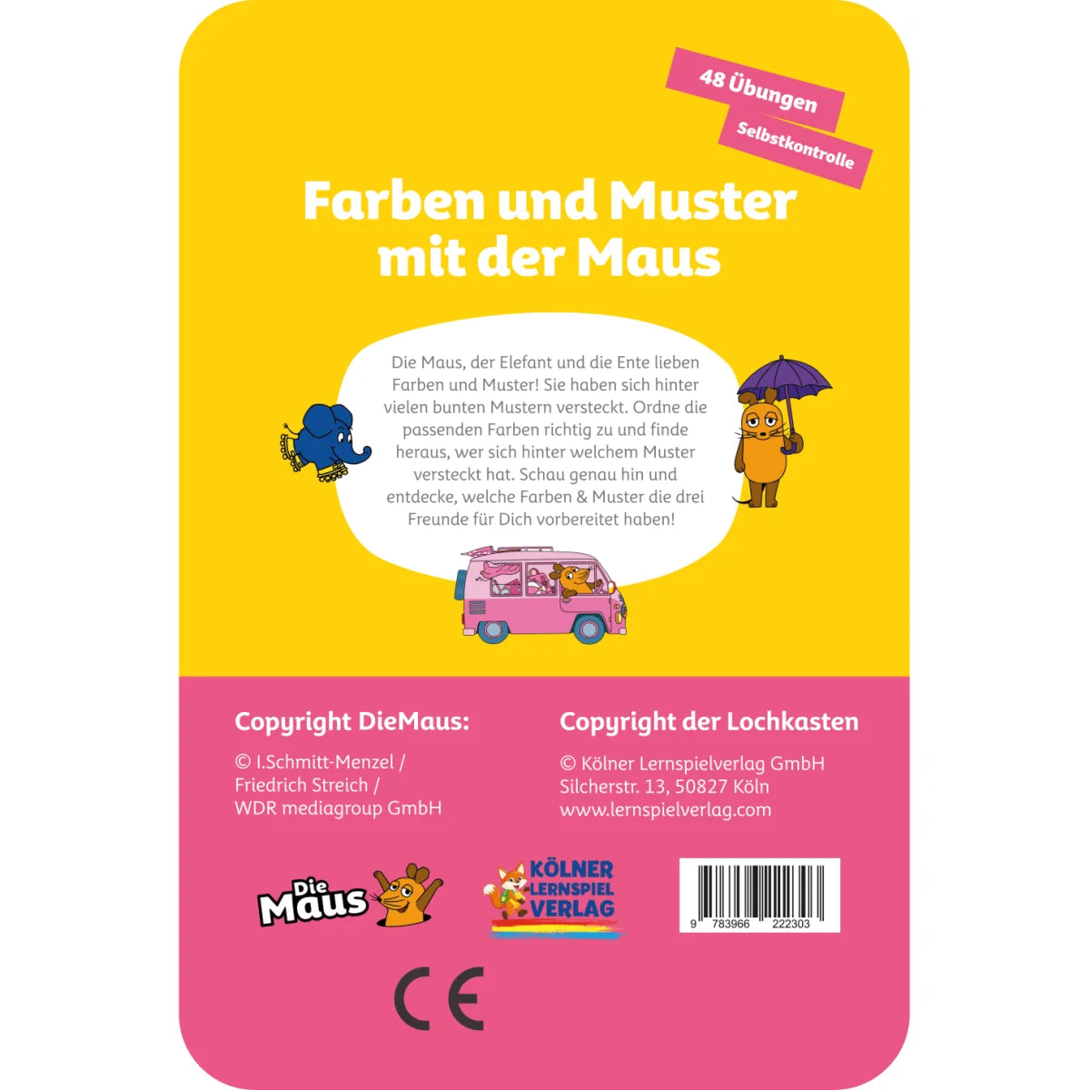 Lochkasten Kartensatz Farben + Muster mit der Maus vom Kölner Lernspielverlag - Detailansicht 1