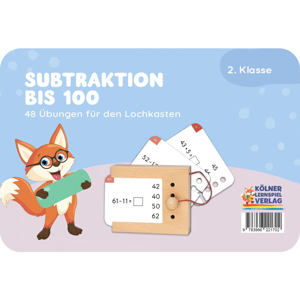 Lochkasten Kartensatz Subtraktion bis 100 vom Kölner Lernspielverlag