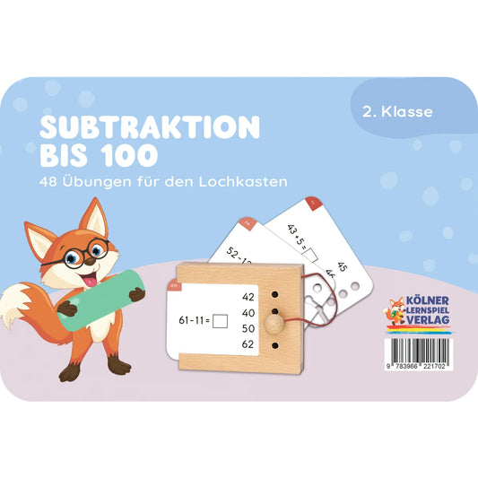Lochkasten Kartensatz Subtraktion bis 100 vom Kölner Lernspielverlag