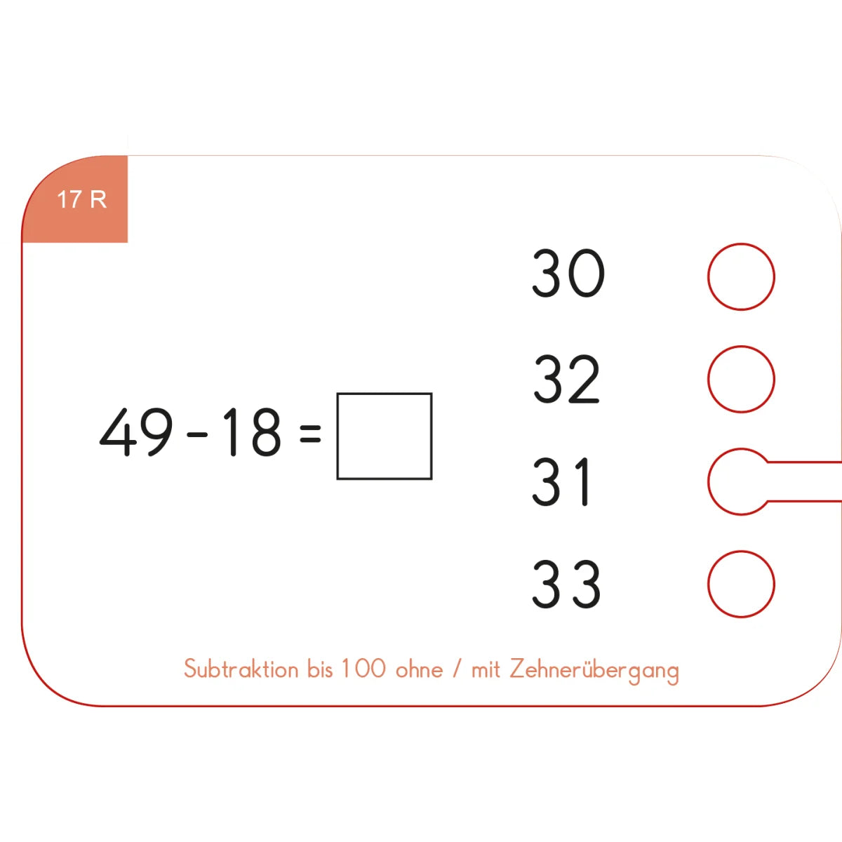 Lochkasten Kartensatz Subtraktion bis 100 vom Kölner Lernspielverlag - Detailansicht 2