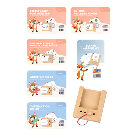 Lochkasten Set für die 1. Klasse mit 6 Kartensätzen vom Kölner Lernspielverlag