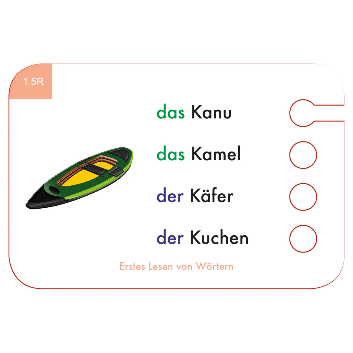 Weitere Beispielkarte Erstes Lesen von Wörtern